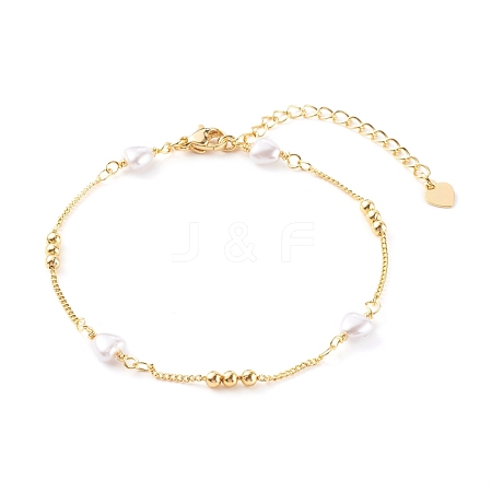 Brass Beaded Bracelets BJEW-JB06078-1