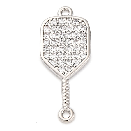Brass Micro Pave Clear Cubic Zirconia Connector Charms LS-KK-P288-01P-1