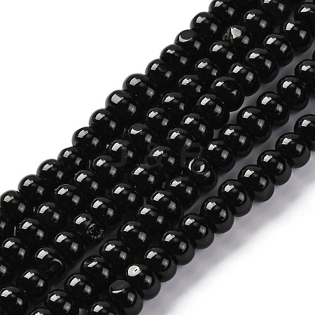 Natural Black Agate(Dyed & Heated) Beads Strands G-G177-F01-04-1