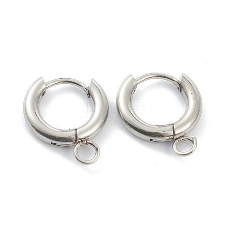 Tarnish Resistant 201 Stainless Steel Huggie Hoop Earring Findings STAS-P283-01A-P-1