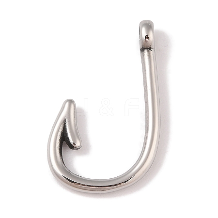 Non-Tarnish 304 Stainless Steel Hook Clasps STAS-C109-10P-1