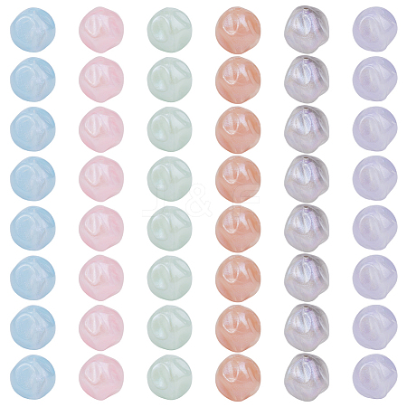48pcs 6 colors Opaque Acrylic Beads OACR-SC0001-80-1