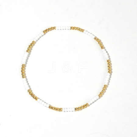 Brass Cross Seed Beads Bracelets JW3383-1-1