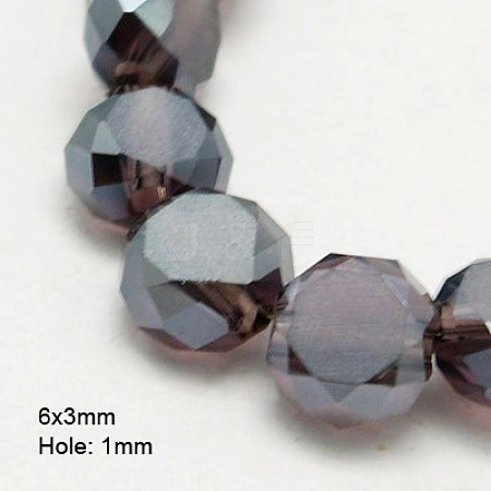 Electroplate Glass Beads EGLA-D028-12-1