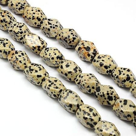 Natural Dalmatian Jasper Faceted Rhombus Beads Strands G-L235-12-1