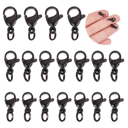 Unicraftale 30Pcs 3 Styles 304 Stainless Steel Lobster Claw Clasps STAS-UN0050-14-1
