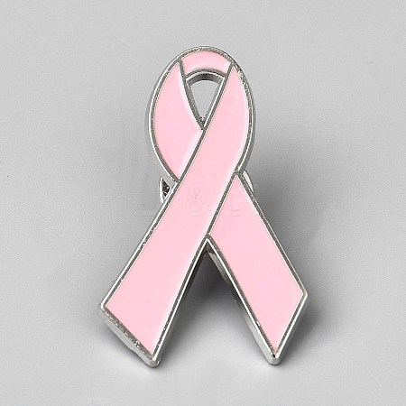 Awareness Ribbon Theme Enamel Pins JEWB-WH0026-60B-1