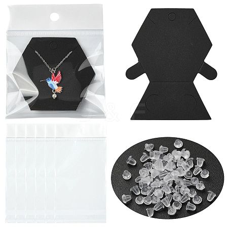 40Pcs Paper Jewelry Display Cards CDIS-FS0001-32A-1