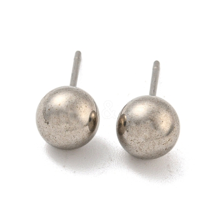 Tarnish Resistant 304 Stainless Steel with 201 Stainless Steel Smooth Round Ball Stud Earring Findings STAS-O004-08E-P-1