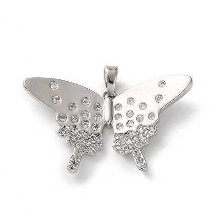 Brass Micro Pave Cubic Zirconia Pendants KK-P320-03B-P-1