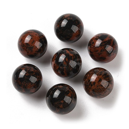 Natural Mahogany Obsidian No Hole Sphere Beads G-K353-04D-24-1