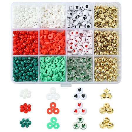 Christmas DIY Acrylic & CCB Plastic & Polymer Clay & Glass Beads Bracelets Jewelry Making Kits DIY-FS0006-22-1
