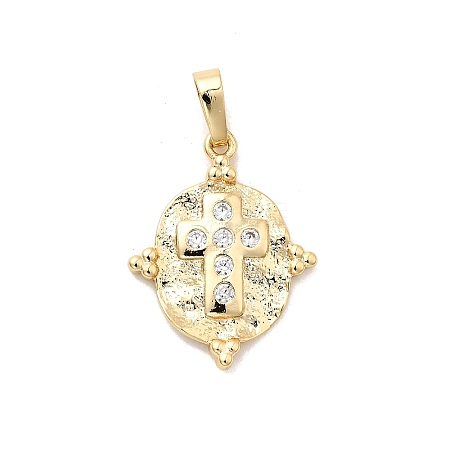 Brass Micro Pave Cubic Zirconia Pendants KK-H089-33G-01-1