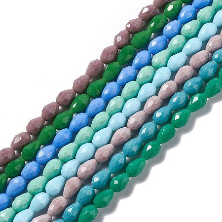 Faceted Glass Beads Strands GLAA-E037-01-M-1