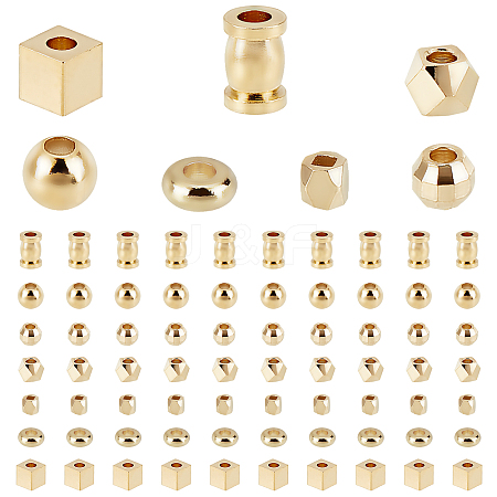 140Pcs 7 Style Brass Spacer Beads KK-PH0001-09-1
