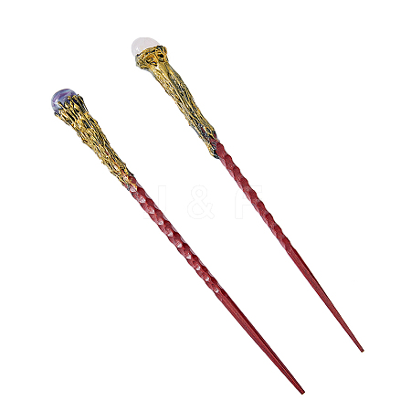 DICOSMETIC 2Pcs 2 Style Magic Wand Wooden Home Decorations DJEW-DC0001-02-1