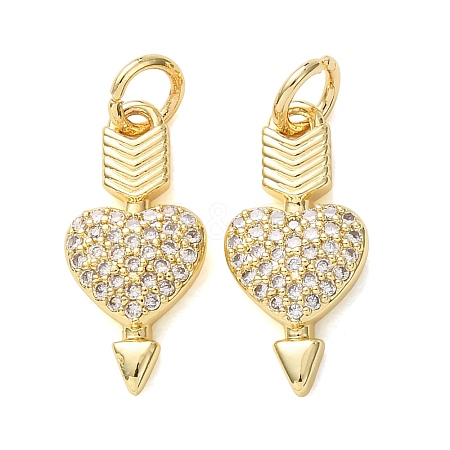 Valentine's Day Brass Micro Pave Clear Cubic Zirconia Pendants CU-E003-17G-E-1
