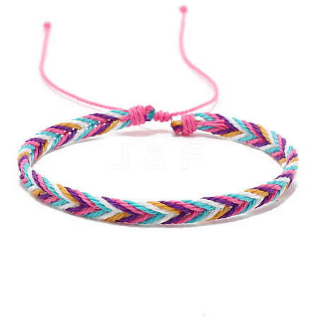 Wax Ropes Braided Woven Cord Bracelet PW-WG26335-03-1