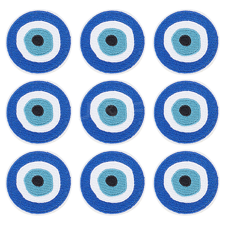 Evil Eye Pattern Cloth Computerized Embroidery Iron On/Sew On Patches LS-PATC-WH0011-14-1
