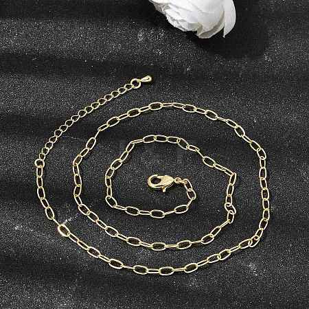 3MM Brass Cable Chain Necklaces for Women NJEW-F366-01B-1