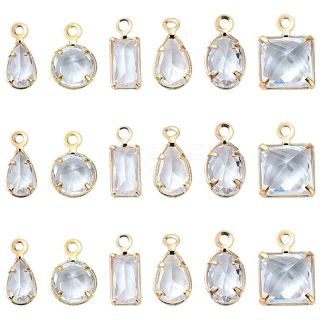 20Pcs Brass Cubic Zirconia Charms ZIRC-YW0001-12-1