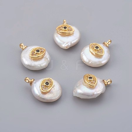 Natural Cultured Freshwater Pearl Pendants PEAR-F008-28G-1