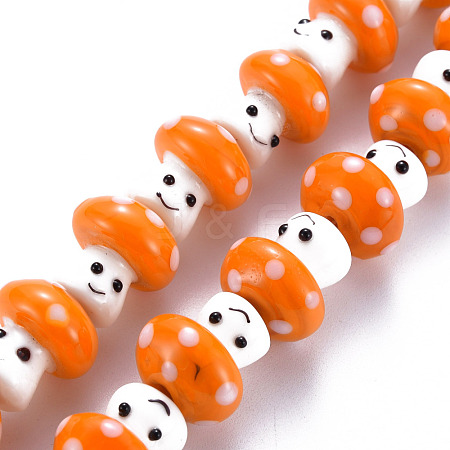 Handmade Bumpy Lampwork Beads Strands LAMP-S194-017-1