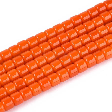 Opaque Solid Color Glass Beads Strands GLAA-N065-4x4mm-C03-1
