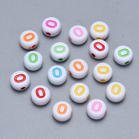 Craft Acrylic Horizontal Hole Letter Beads SACR-S201-11O-1