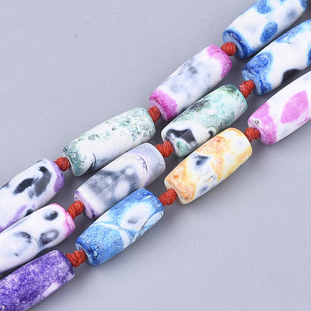 Natural Fire Crackle Agate Beads Strands G-T118-95A-1