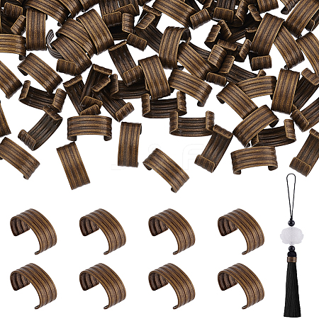 120Pcs Brass Folding Crimp Ends KK-PH0014-10AB-1