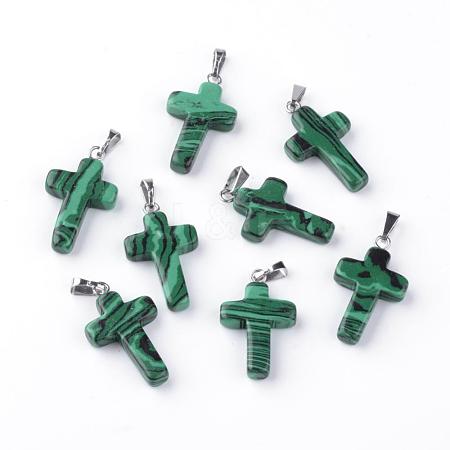 Synthetic Malachite Pendants G-J354-01-1