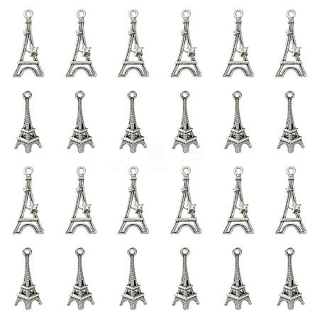 32Pcs 2 Styles Tibetan Style Alloy Pendants FIND-FS0002-12-1