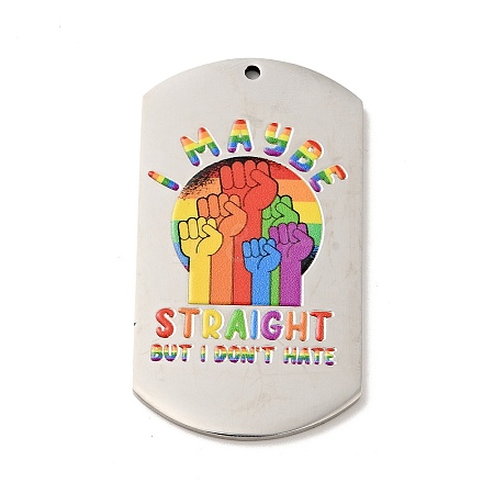 Non-Tarnish Pride 201 Stainless Steel Big Pendants STAS-J041-05F-1