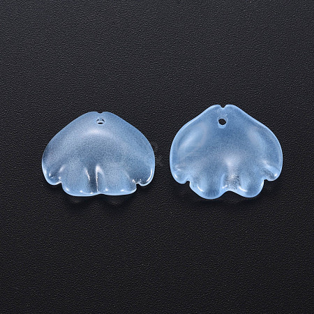 Transparent Baking Painted Imitation Jade Glass Pendants DGLA-Q025-001E-1