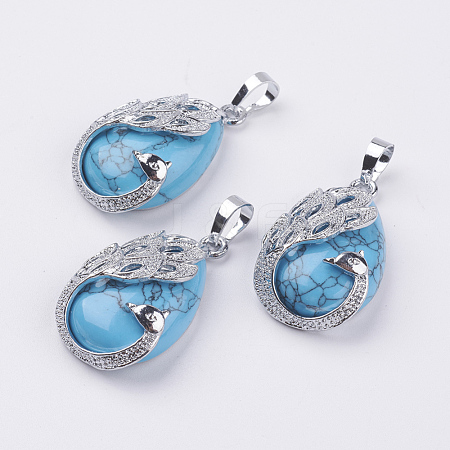 Synthetic Turquoise Pendants G-E442-04A-1