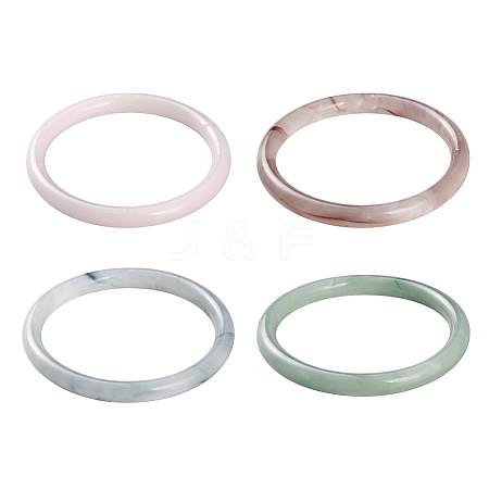 4Pcs 4 Colors Glass Bangles for Women BJEW-GO0002-24-1