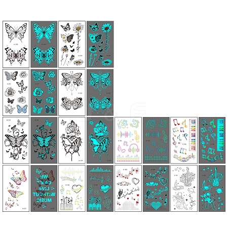 Luminous Removable Temporary Water Proof Tattoos Paper Stickers Set PW-WG487D1-02-1