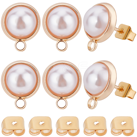 20Pcs Brass Stud Earring Findings MAK-BBC0001-28-1