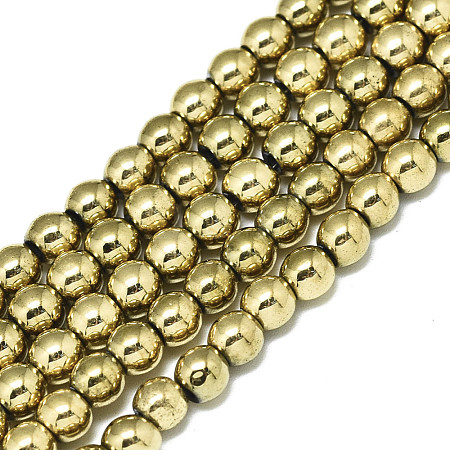 Electroplate Non-magnetic Synthetic Hematite Beads Strands G-S352-52B-01-1