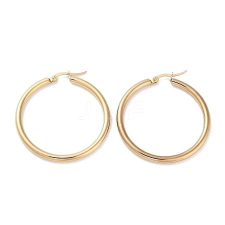 Ring 304 Stainless Steel Hoop Earrings for Women Men EJEW-B049-01E-G-1