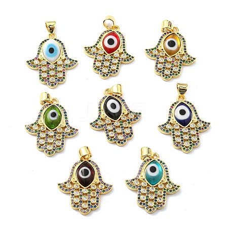 Brass Cubic Zirconia Pendants KK-K338-02G-1