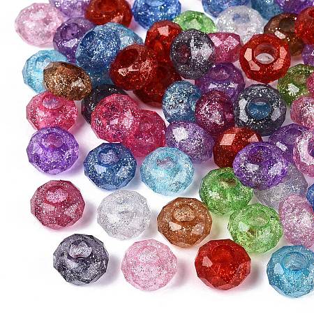Transparent Acrylic European Beads OACR-Q200-16-1