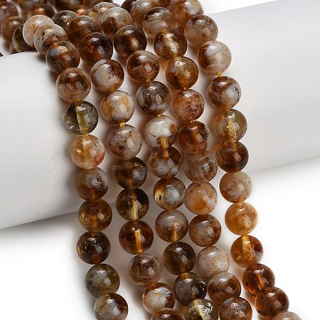 Heated Natural Citrine Beads Strands G-C293-A04-8mm-1