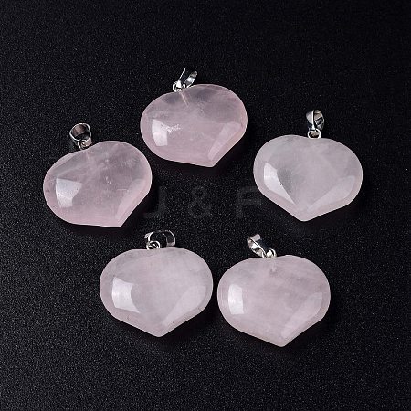 Natural Rose Quartz Pendants G-G956-D13-1