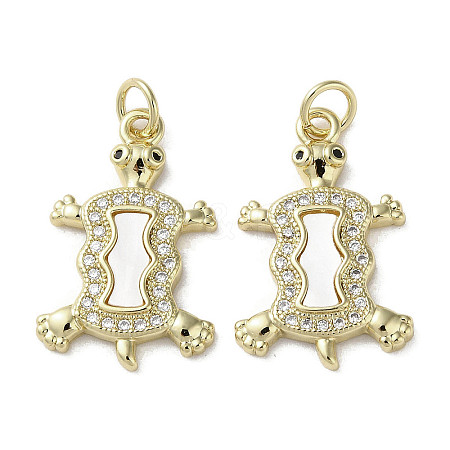 Brass Micro Pave Cubic Zirconia Pendants KK-G485-16G-1