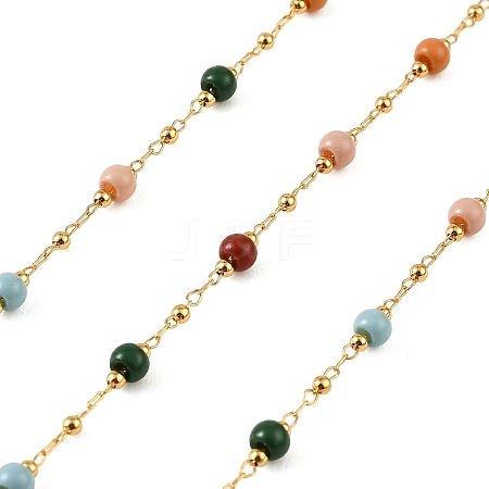 Handmade Brass Glass Beaded Chains GL-CBA1C06-11G-1