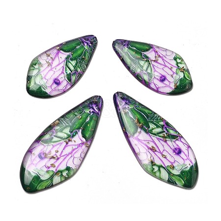 4Pcs Transparent Epoxy Resin Butterfly Wings Pendants RESI-C057-06B-1