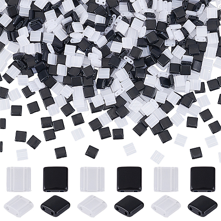 600Pcs 2 Colors Opaque Acrylic Slide Charms OACR-SC0001-39-1