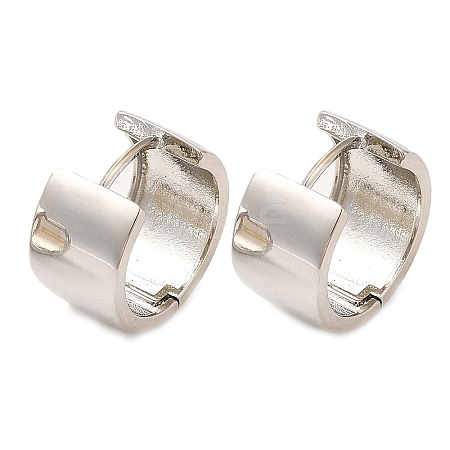 Rack Plating Brass Plain Thick Hoop Earrings EJEW-R152-03P-1